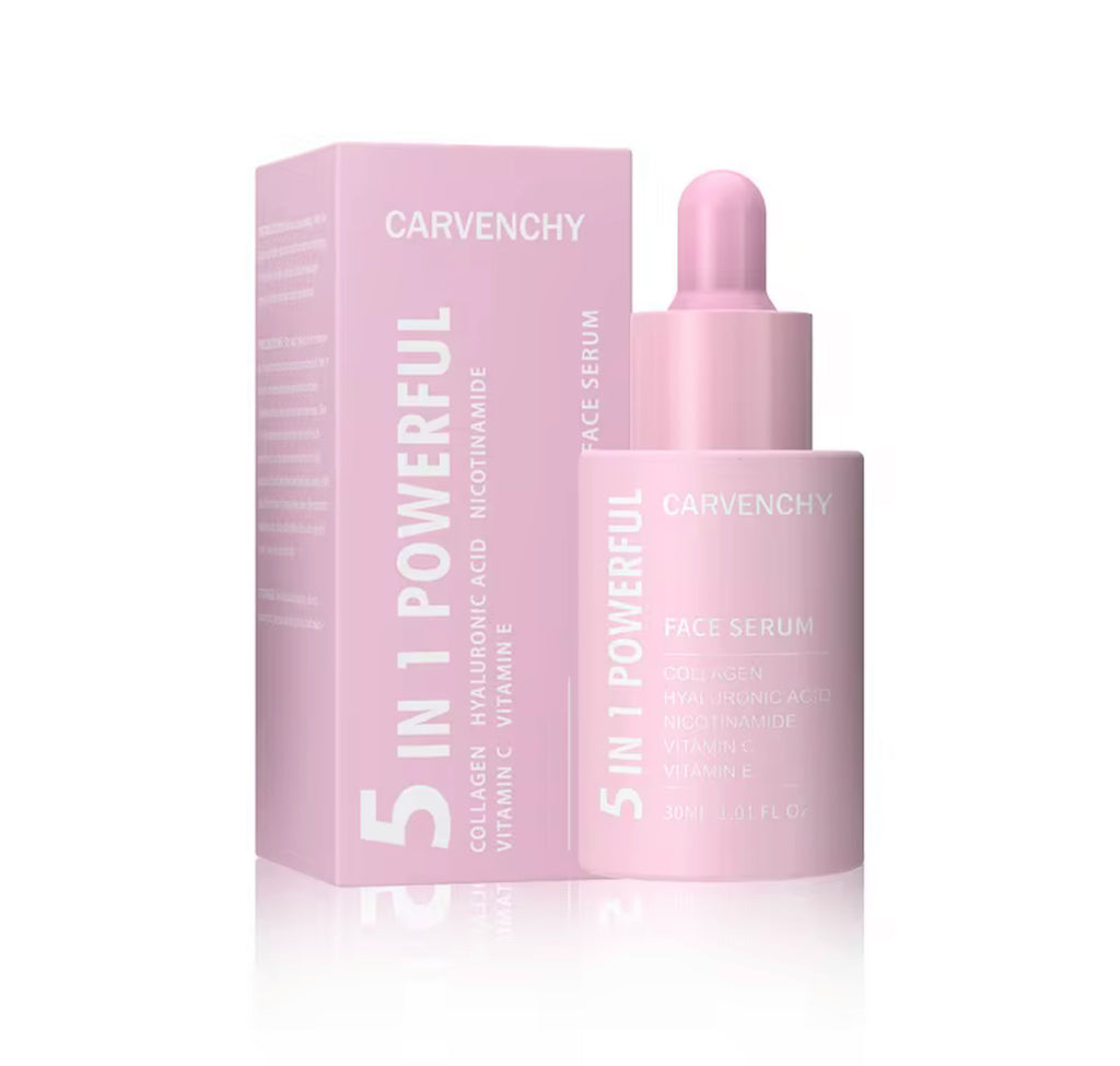 Carvenchy 5 in 1 Powerful Face Serum – Collagen, Vitamin C & Hyaluronic Acid (30ml)