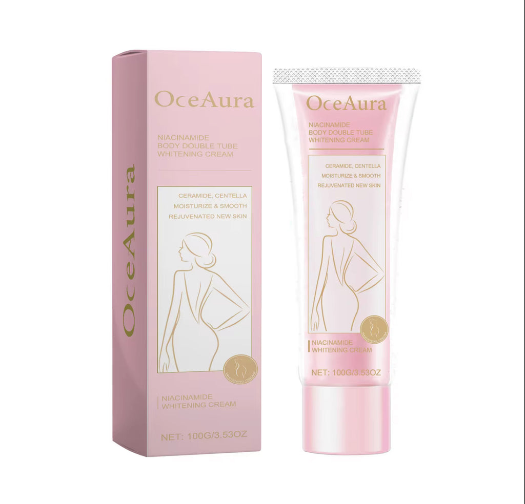 OceAura Niacinamide Body Whitening Cream – 100g
Créme Éclaircissante & Hydratante à la Niacinamide